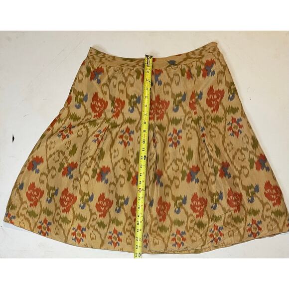 J. Jill 100% Silk Southwest Ikat Skirt Sz 12 A-Line Boho Desertcore EUC Boho - Picture 7 of 10